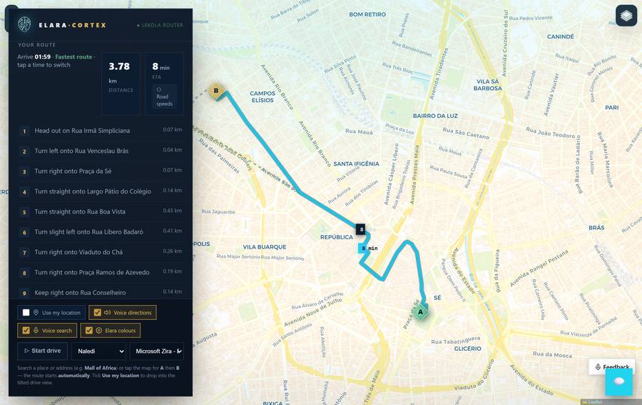 São Paulo, turn-by-turn (Brazil)