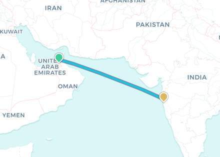 Drone corridor. Dubai → Mumbai